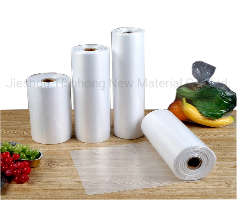 Natural Clear Biodegradable Polythene Food Bags on a Roll Compostable Bags for Fruit/Veg/Meat/Butcher/Sandwich